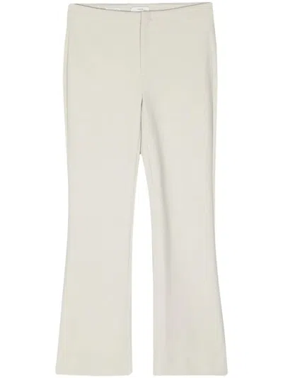 Vince Beige Tapered Leg Trousers With Flare Hem And Minimalist Design In Gray