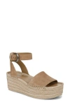 Vince Belisa Suede Platform Ankle-strap Espadrilles In Dune