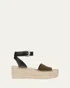 Vince Women's Belisa Square Toe Espadrille Platform Sandals In Militaire