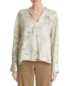 Vince Floral Silk Draped Tie-neck Blouse
