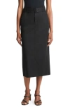 Vince Faux Leather Trim Pencil Skirt Black In Multi
