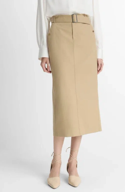 VINCE VINCE BELTED MIDI PENCIL SKIRT