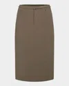 Vince Belted Midi Pencil Skirt In Oak Moss
