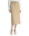 Vince Belted Midi Pencil Skirt In Neutral