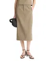 Vince Belted Midi Pencil Skirt In Oak Moss
