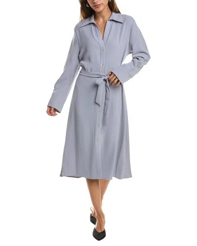 Vince Belted Shirtdress In Gray