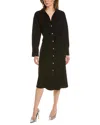 Vince Pointed-collar Cotton Shirt Dress In Black