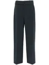 Vince Belted Straight-leg Trousers In Grey