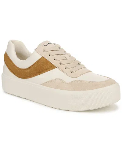Vince Benfield Court Leather Sneaker In Milk/golden Desert