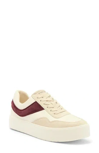 Vince Benfield Sneaker In Milk/oxblood