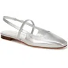 Vince Venice Metallic Slingback Ballerina Flats In Silver