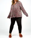 Vince Berry Blooms Pleated Blouse - Plus In Petal Quartz In Multi
