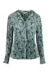 Vince Berry Blooms Pleated Blouse In Multi