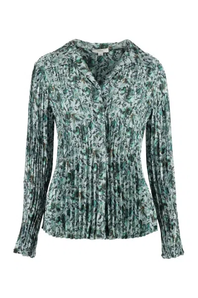Vince Berry Blooms Pleated Blouse In Multi