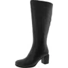 Vince Bhfo Wc Womens Block Heel Faux Leather Knee-high Boots In Black