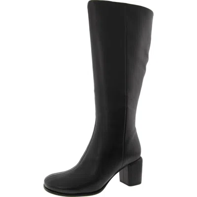 Vince Bhfo Wc Womens Block Heel Faux Leather Knee-high Boots In Black