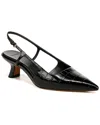 Vince Mesh Leather Kitten Slingback Pumps