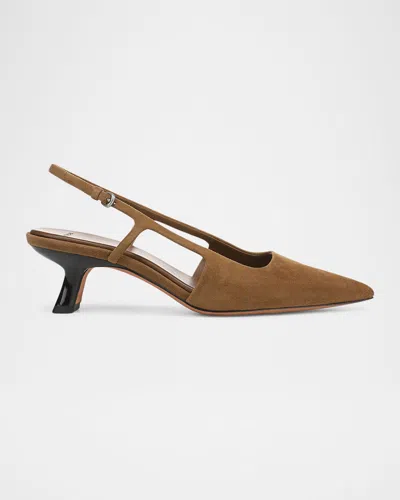 VINCE BIANCA SUEDE SLINGBACK PUMPS