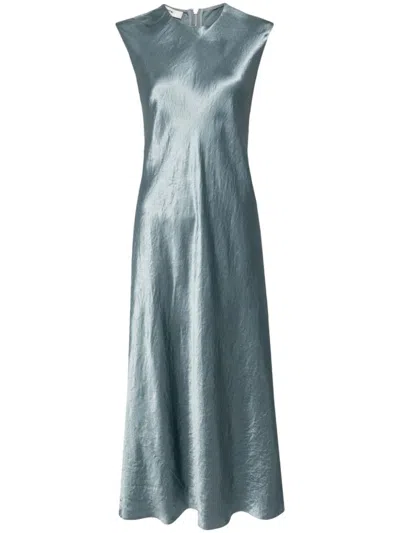 Vince Bias Crew Nk Cap Slv Dress In Blue