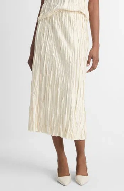 VINCE VINCE BIAS CUT CRINKLED SATIN MIDI SKIRT