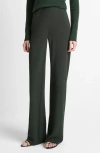 Vince Bias Cut High Waist Pants In Green