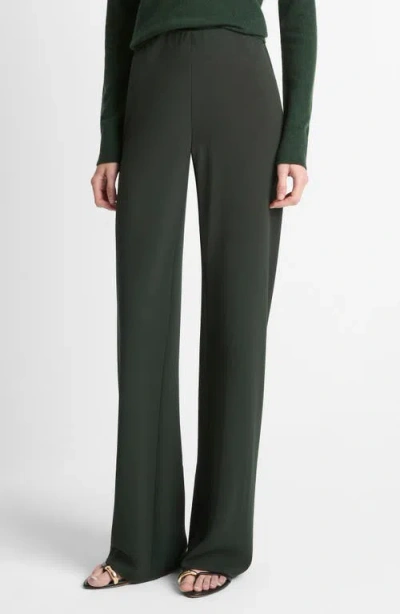 Vince Bias Cut High Waist Pants In Green