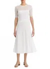 Vince Bias Midi Skirt In White