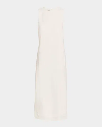 Vince Bias Linen Midi Dress In Neutral