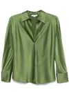 Vince Bias Silk Long-sleeve Blouse In Syc Sycamore