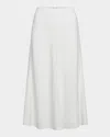 Vince Bias Midi Skirt In Off White