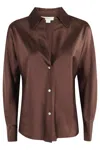 Vince Bias Shirt With Padded Shoulder Straps In Brown