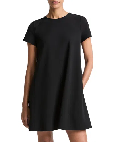 Vince Bias Short Sleeve Dress In Black
