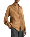Vince Silk Button-up Shirt In Brown