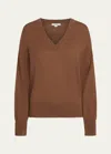Vince Bias Silk Long-sleeve Blouse In Alm