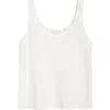 Vince Bias Stretch Silk Tank In Off White