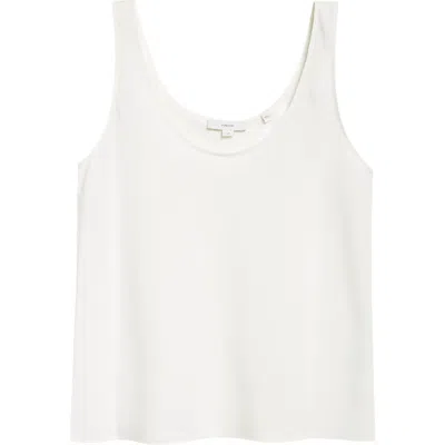 Vince Bias Stretch Silk Tank In Off White