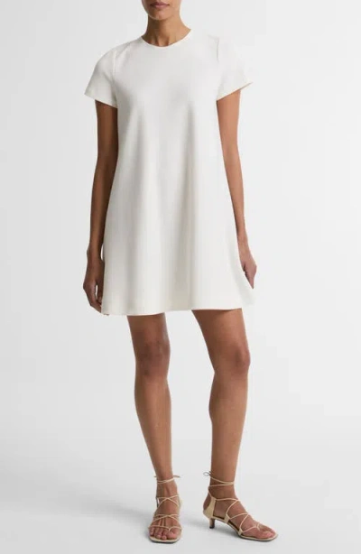 Vince Bias Short-sleeve A-line Mini Dress In White