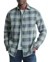 Vince Big Sky Gradient Check Cotton Button-up Shirt In Blue