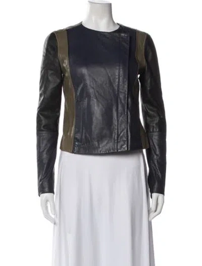 Pre-owned Vince Biker Jacket In Blue