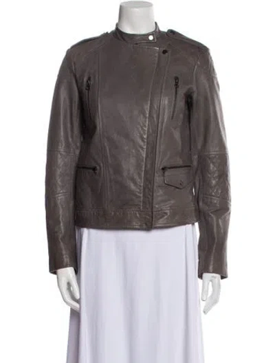 Pre-owned Vince Biker Jacket In Gray