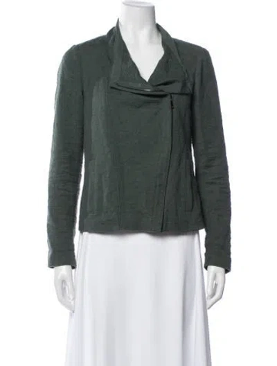 Pre-owned Vince Biker Jacket In Green