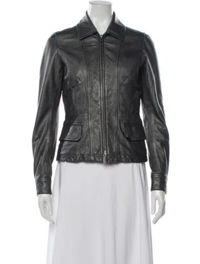Pre-owned Vince Biker Jacket In Grey/metallic
