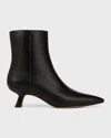 Vince Billy Leather Low Ankle Boots In Black