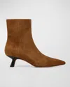 Vince Billy Suede Low Ankle Boots In Elm Wood Brown Suede