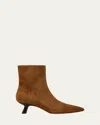 Vince Billy Suede Low Ankle Boots In Elm Wood Brown Suede