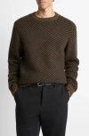 Vince Wool And Cashmere Crewneck Sweater In Brown