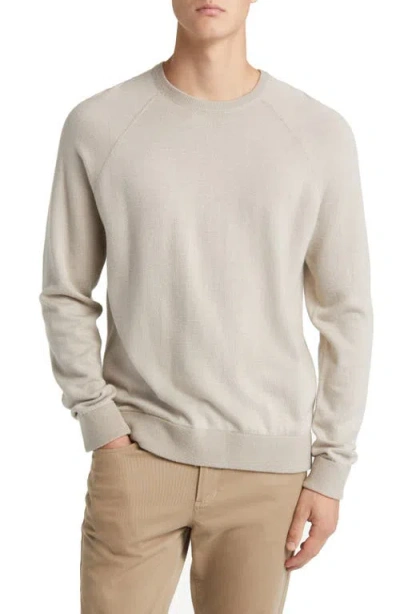 Vince Birdseye Jacquard Wool, Cotton & Cashmere Sweater In Neutral