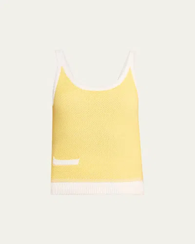 Vince Birdseye Pocket Tank Top In Yellow