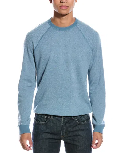 Vince Birdseye Raglan Wool & Cashmere-blend Crewneck Pullover In Blue