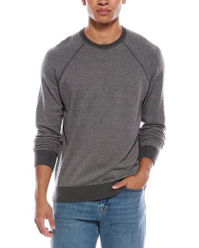 Vince Birdseye Raglan Wool & Cashmere-blend Crewneck Sweater In Gray